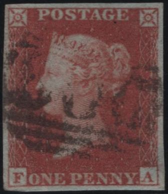 139491 1853 1D PL.176 (SG8)(FA) FINE USED WITH RPS CERT.