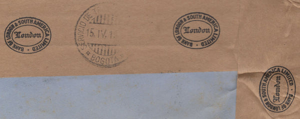 139501 1931 'SCADTA' MAIL LONDON TO COLOMBIA WITH 2/6 SEAHORSE (SG415) X 2.