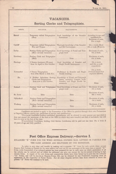 139506 'POST OFFICE CIRCULAR' DATED MARCH 13 1900.
