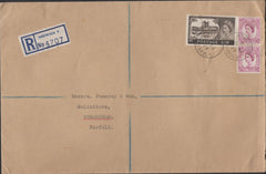 139509 1967 REGISTERED MAIL USED IN NORFOLK WITH 2/6 CASTLE.
