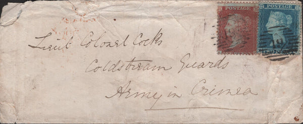 139511 1856 MAIL LONDON TO CRIMEA WITH 1D SPEC C6 AND 2D PL.5 S.C.16 (SG20a).