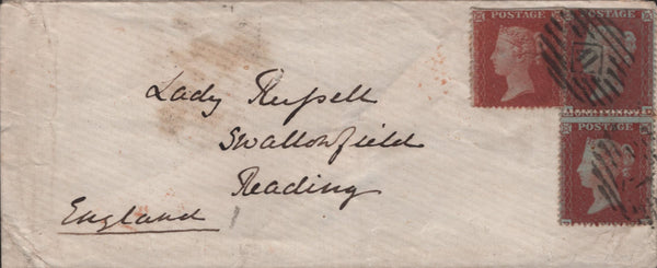 139515 1855 MAIL CRIMEAN WAR TO READING WITH 1D STARS (SG17) X 3.