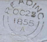 139516 1855 MAIL CRIMEAN WAR TO READING WITH DIE 2 1D (SPEC C6)(AF).