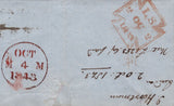 139519 1843 MAIL LONDON TO EDINBURGH WITH 1D (SG8) CANCELLED TWO STRIKES LONDON NO. '11' IN MALTESE CROSS (SPEC B1uk).