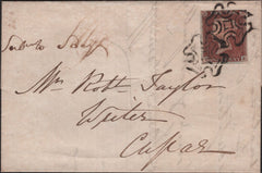 139520 1843 MAIL ST ANDREWS, SCOTLAND TO CUPAR WITH DOUBLE STRIKE OF MALTESE CROSS.
