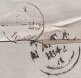 139521 1843 WRAPPER LONDON TO EXETER WITH 1D (SG8) DOUBLE STRIKE OF MALTESE CROSS.