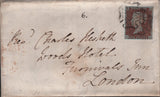 139522 1842 COVERS (2) FROM SOUTHPORT TO LONDON WITH 1D (SG8) BOTH CANCELLED DOUBLE STRIKE SOUTHPORT MALTESE CROSS.