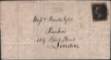 139535 1841 FINE PRINTED LETTER 'CROMFORD CANAL COMPANY', NOTTINGHAM TO LONDON WITH 1D GREY-BLACK PL.8 (SG3).