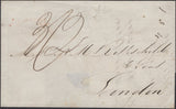 139547 1837 MAIL TO LONDON WITH 'SHIP LETTER/KINGSBRIDGE' HAND STAMP (ROB S.2).