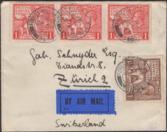 139561 1924 AIR MAIL FOREST HILL, LONDON TO SWITZERLAND WITH WEMBLEY ISSUES.
