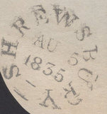 139568 1835 FREE FRONT SALOP TO PEWSEY SIGNED 'R HILL' (ROWLAND HILL).