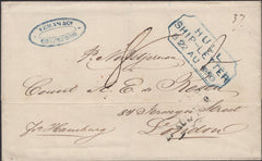 139573 1850 MAIL GOTHEBORG TO LONDON WITH 'HULL/SHIP-LETTER/B 22 AU 1850' HAND STAMP (ROB S.11).