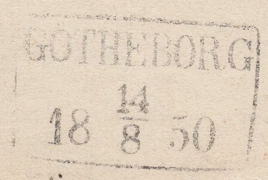 139573 1850 MAIL GOTHEBORG TO LONDON WITH 'HULL/SHIP-LETTER/B 22 AU 1850' HAND STAMP (ROB S.11).