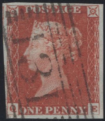 139581 1845 1D PL.55 (SG8)(QE) FINE USED.