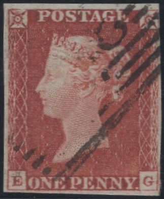 139585 1845 1D PL.55 (SG8)(EG) WITH 'E' FLAW (SPEC BS44g).