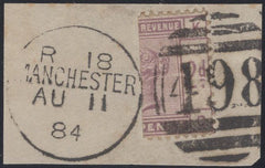 139592 1883 2D LILAC (SG189) BISECT FINE USED ON PIECE.