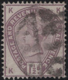 139601 1884 1½D LILAC (SG188)(KK) FINE USED WITH 'FRAME BREAK'.