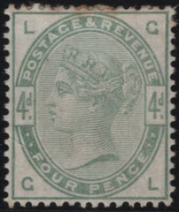 139605 1884 4D DULL GREEN (SG192) GOOD UNUSED.