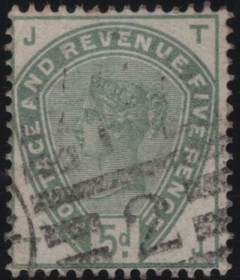 139609 1884 5D DULL GREEN (SG193) GOOD TO FINE USED.