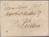 139614 1820 MAIL HAMBURG TO LONDON WITH '½ Oz at 6S/8D per Oz' HAND STAMP (L1035b).
