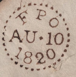 139616 1820 DISINFECTED MAIL SAINT JULIO, SPAIN TO LONDON WITH '1 Oz at 8S/8D per Oz' HAND STAMP (L1035d).
