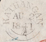 139650 1841 MAIL HOLME, WAREHAM, DORSET TO RATHANGAN, IRELAND WITH 1D PL.13, WAREHAM MALTESE CROSS.