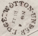 139652 1842 MAIL WOTTON UNDER EDGE, GLOS TO BERKELEY WITH 1D PL.ELEVEN (SG7)(RC) WITH NORMAL WOTTON MALTESE CROSS.