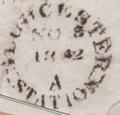 139652 1842 MAIL WOTTON UNDER EDGE, GLOS TO BERKELEY WITH 1D PL.ELEVEN (SG7)(RC) WITH NORMAL WOTTON MALTESE CROSS.