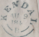 139654 1842 MAIL KENDAL, WESTMORLAND TO KIRBY LONSDALE WITH KENDAL MALTESE CROSS SHOWING BREAK IN OUTER LOOP.