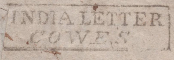 139659 1828 MAIL MADRAS TO LONDON WITH 'INDIA LETTER/COWES' HAND STAMP (ROB In.2).