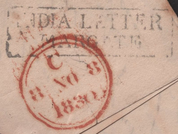 139665 1830 MAIL INDIA TO LEITH WITH 'INDIA LETTER/MARGATE' HAND STAMP (ROB In.2).