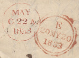 139680 1833 MAIL INDIA TO EDINBURGH WITH 'INDIA LETTER/PORTSMOUTH' HAND STAMP (ROB In.3).