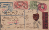 139706 1929 REGISTERED INSURED MAIL LONDON TO PRAGUE WITH 5S SEAHORSE (SG416).