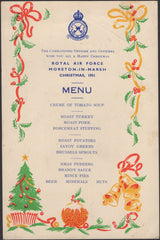 139708 1951 CHRISTMAS MENU 'ROYAL AIR FORCE, MORETON IN MARSH'.