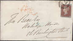 139709 1852? MAIL USED IN LONDON 1D PL.125 (SG8)(QI) LAVENDER TINTED SHADE (SPEC BS91e).