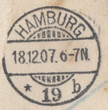 139720 1890 PENNY POSTAGE JUBILEE, 1D BLUE ENVELOPE SENT REGISTERED MAIL IN 1907 LONDON TO HAMBURG.