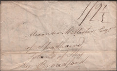 139732 1825 MAIL GLASSARY, ARGYLL AND BUTE TO STRATHAIRD, ISLE OF SKYE WITH 'LOCH/GILPHEAD/487-G' MILEAGE MARK.