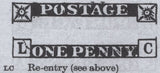 139733 1855 DIE 2 1D PL.55 HORIZONTAL STRIP OF THREE IN ROSE, SAVOY STREET PRINTING (SPEC C9A(2), VERY FINE USED.