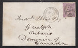 139751 1868 MOURNING ENVELOPE MORETON IN MARSH, GLOS TO CANADA WITH 6D LILAC (SG104).