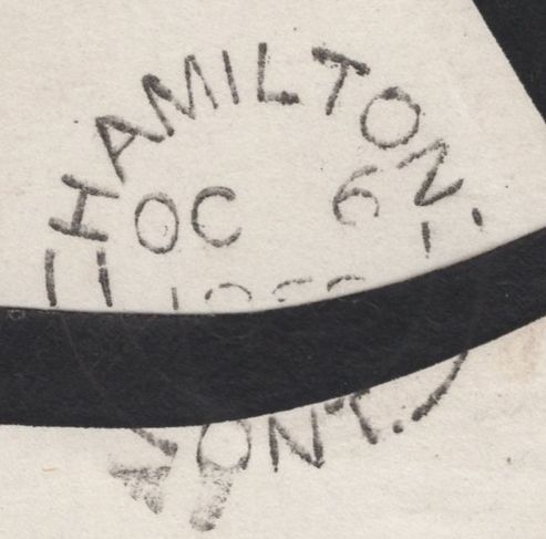 139751 1868 MOURNING ENVELOPE MORETON IN MARSH, GLOS TO CANADA WITH 6D LILAC (SG104).