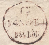 139758 1816 MAIL PENYBONT, RADNORSHIRE TO LONDON WITH 'PENY-BONT' TWO LINE HAND STAMP (W1924).