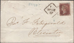 139780 1857 MAIL DUBLIN TO BLESINGTON, CO. WICKLOW DIE 2 1D PL.40 (SG29) DUBLIN SPOON (RA63).