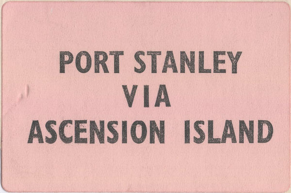 139790 1970-1980'S? PARCEL TAGS FROM THE UK TO FALKLAND ISLANDS/ASCENSION ISLES (6 ITEMS).