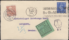 139791 1950 UNDERPAID MAIL DUNDEE TO SWEDEN WITH 2½D (SG489) AND SWEDISH POSTAGE DUE.