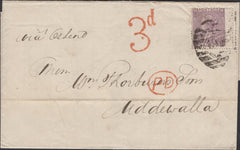 139794 1867 MAIL LONDON TO UDDEWALLA, SWEDEN WITH 6D (SG104).
