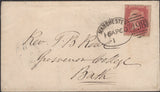 139798 1860 MAIL MANCHESTER TO BATH WITH DIE 2 1D PL.60 (SG40) 'MANCHESTER/498' SPOON TYPE B (RA73).