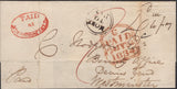 139818 1834 UNDERPAID MAIL HUDDERSFIELD TO LONDON WITH 'MORE TO PAY' HAND STAMP AND OVAL 'PAID/at/HUDDERSFIELD' HAND STAMP (YK1501).