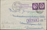 139825 1958 UNDELIVERED MAIL LEISTON, SUFFOLK TO DENMARK.