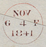 139843 1841 LARGE PART WRAPPER TO EDINBURGH WITH 1D PL.16 (SG8).