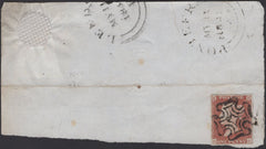 139846 1841 1D RED PLATE TWO (SG7)(HC) ON DATED PIECE.